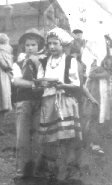Joan Brear & Joan Worth in Fancy Dress VE Day 1945