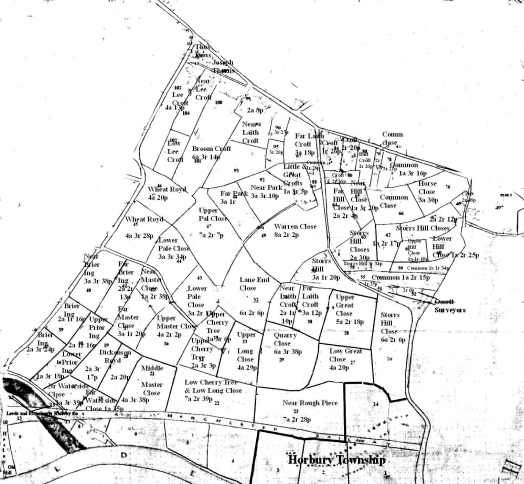1843 Healey to Denton Lane Plot names & sizes