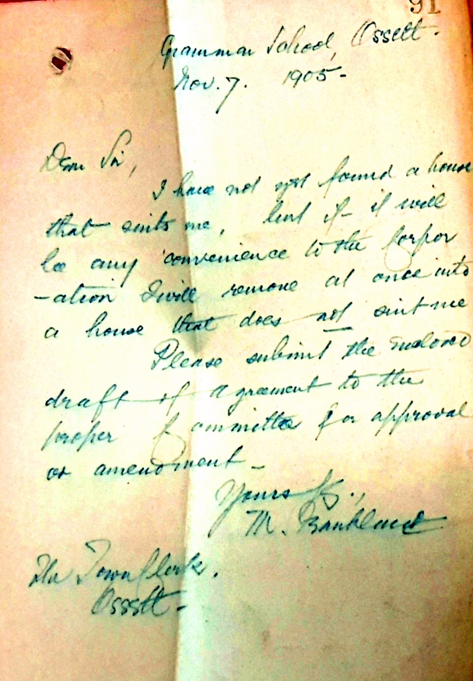 Letter re headmasters house 11.35.00