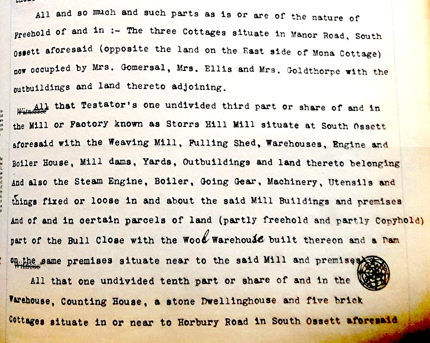 part of H C Scott's Will